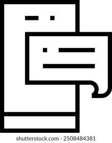 icono de mensaje. Diseño de estilo lineal delgado aislado sobre fondo blanco