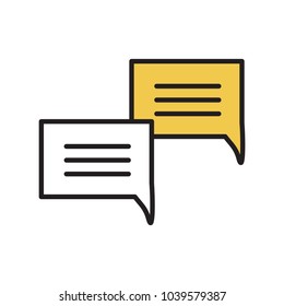 Message Icon in trendy flat style isolated on grey background. symbol for your web site design, logo, app