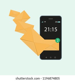 Message Icon in trendy flat style. Sms symbol for your web site design, logo,