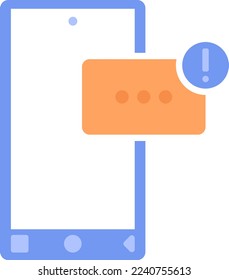 message icon in trendy flat style. Illustration of an incoming message on a cell phone.