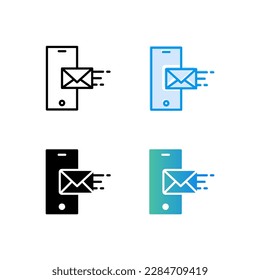 Icono de mensaje en estilo plano de moda aislado en fondo gris. Símbolo de Sms
