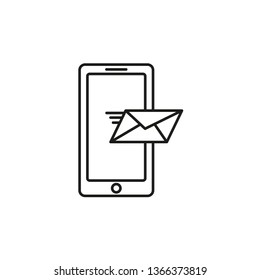 Message icon in trendy line style isolated on white background. Sms symbol for your web site design,logo. Vector illustration.