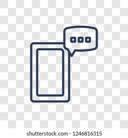 Message icon. Trendy linear Message logo concept on transparent background from Communication collection