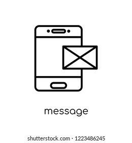 message icon. Trendy modern flat linear vector message icon on white background from thin line Communication collection, outline vector illustration