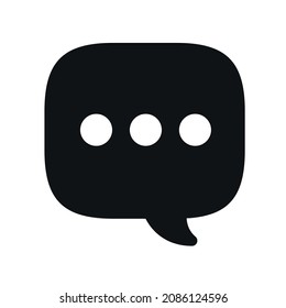 Message icon vector black color UI UX design element, web pictogram, mobile app, promo tag, videocall interface. 10 eps