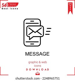 Vector de icono de MENSAJE . Gestión de marketing de negocios, nuevos iconos , sencillos, aislados, aplicación , logotipo, icono plano para el diseño de sitios web o aplicaciones móviles,
Diseño de la interfaz de usuario UX Curso editable. EPS10