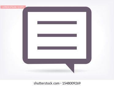message icon. Vector Eps 10 . Lorem Ipsum Design Flat