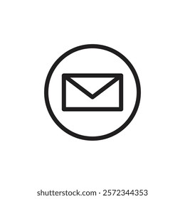 Message icon Vector flat thin line illustration