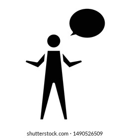 Message Icon, Vector Illustration, Business Glyph