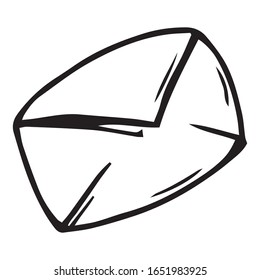 Message icon. Vector illustration envelope. Hand drawn envelope, message.
