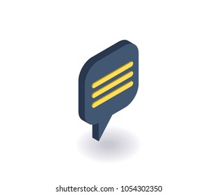 Message icon, vector illustration in flat isometric 3D style.