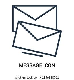 Message icon vector isolated on white background, Message transparent sign , outline linear symbol or thin lined pictogram