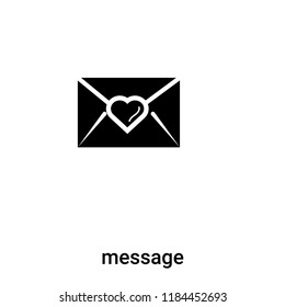 message icon vector isolated on white background, logo concept of message sign on transparent background, filled black symbol