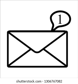 message icon vector line art style