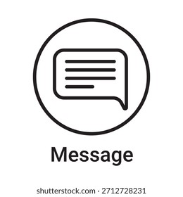 Icono de mensaje. Símbolo de línea de Vector para un Sitio web, tarjeta de producto, presentación y App móvil, embalaje o instrucción. Signo de esquema editable