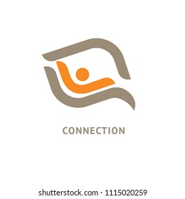 Message icon. Vector logotype design speech bubble and people. Logo concept of chat, media, soft, dialogue script, popup, support center, profile, dating software, communication, contact