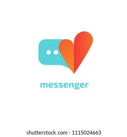Message icon. Vector logotype design speech bubble. Logo concept of chat, media, soft, dialogue script, popup, spam, profile, , communication, contact, social network. Support service, messenger