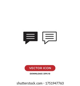 Message icon vector. Speech bubble sign