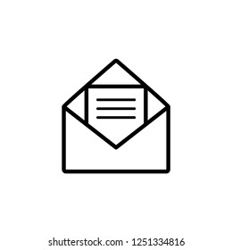 Message Icon Vector Template. Envelope Sign and Symbol Illustration. UI on Line Art Style. EPS 10.