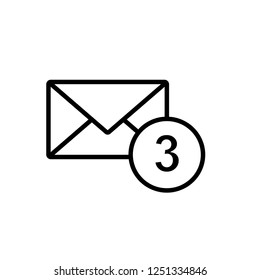Message Icon Vector Template. Envelope Sign and Symbol Illustration. UI on Line Art Style. EPS 10.
