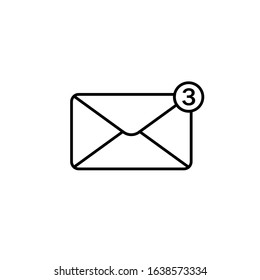 Message Icon Vector Template. Envelope Sign and Symbol Illustration. UI on Line Art Style. EPS 10.