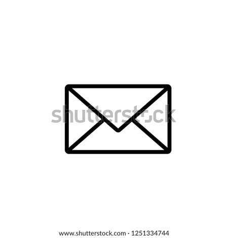 Message Icon Vector Template. Envelope Sign and Symbol Illustration. UI on Line Art Style. EPS 10.