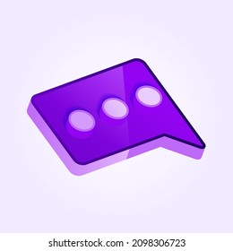 Message icon vector, text box or chat symbol with 3d isometric style design