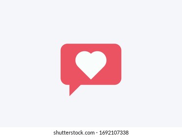 Message Icon With A White Heart