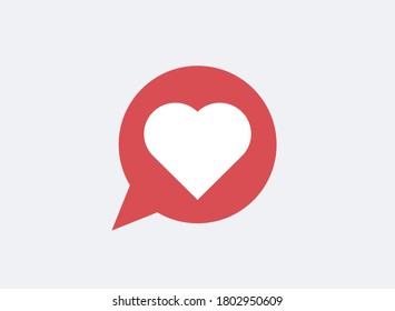 Icono de mensaje con corazón blanco