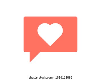 Icono de mensaje con corazón blanco