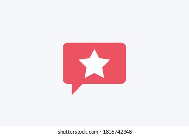 Message icon with a white star