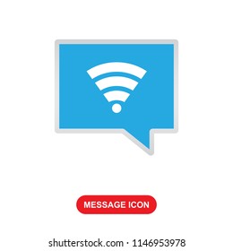 message icon with wifi symbol vector icon