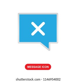 message icon with x symbol vector icon 