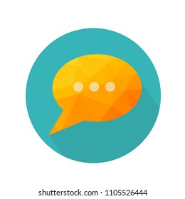 Message icon,polygonal symbol,Vector illustration