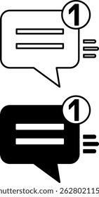 Message Icons. Black and White Vector Illustration. Online Chat for Exchanging Letters, Online Communication. Speaking Concept
