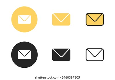 Message icons collection in different style flat vector illustration set