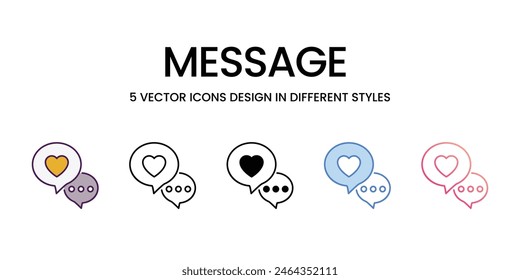 Iconos de mensaje ilustración de stock de Vector de estilo diferente