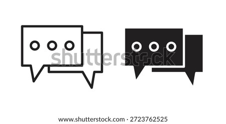 Message icons in filled, thin line, outline and strokes