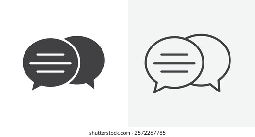 Message icons. flat and line style set