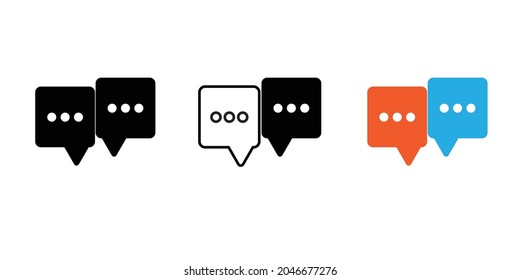 Message icons. Line, glyph and filled outline colorful version,  Symbols, logo illustrations. Different style icons sets. Vector graphics