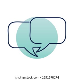 message icons one line style vector illustration design