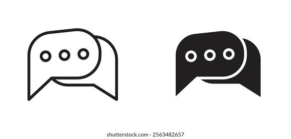 Message icons in outline and fill. vector illustration for ui.