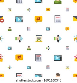 message icons pattern seamless. Included editable flat Hashtag, Blog management, User, Encoding, Call To Action, Sheet, Advertising Networks icons. message icons for web and mobile.