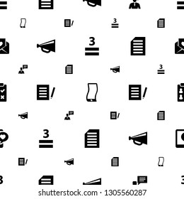 message icons pattern seamless white background. Included editable filled allowed, wavy phone, man with chat bubblle, megaphone, document icons. message icons for web and mobile.