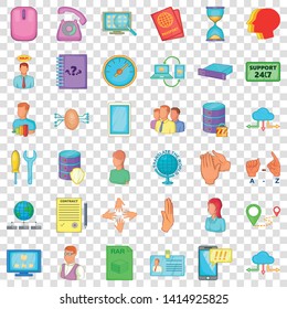 Message icons set. Cartoon style of 36 message vector icons for web for any design