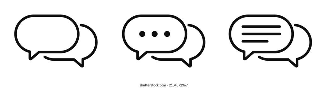 Message icons set. Chat notifications. Speech bubbles. The concept of sms and online communication. Vector illustration
