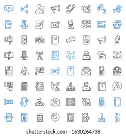 Message Icons Set. Collection Of Message With Door Hanger, Email, Smartphone, Chat, Love Letter, Agenda, Mailing, Wedding Video, User, New. Editable And Scalable Message Icons.