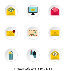 Message icons set. Flat illustration of 9 message vector icons for web