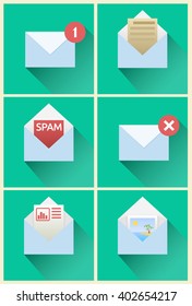 Message icons set. Flat style
