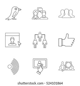 Message icons set. Outline illustration of 9 message vector icons for web